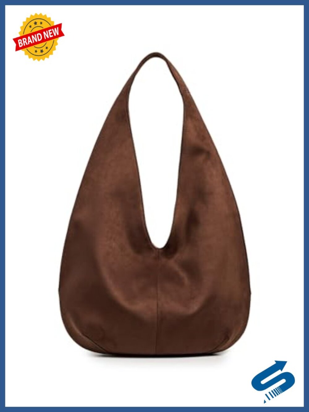 Faux Suede Hobo Bag Shoulder Strap Casual Medium